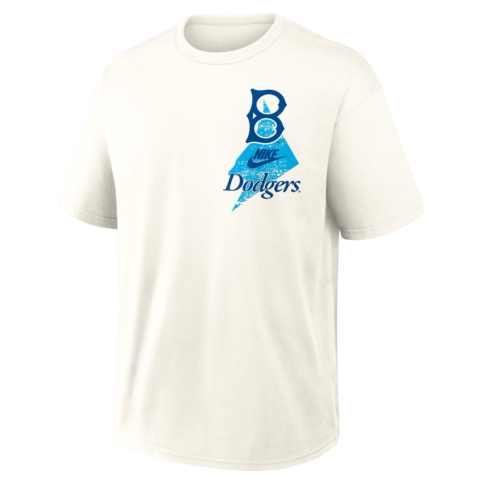 Men's Nike Cream Brooklyn Dodgers Max90 Arch Heavyweight T-Shirt