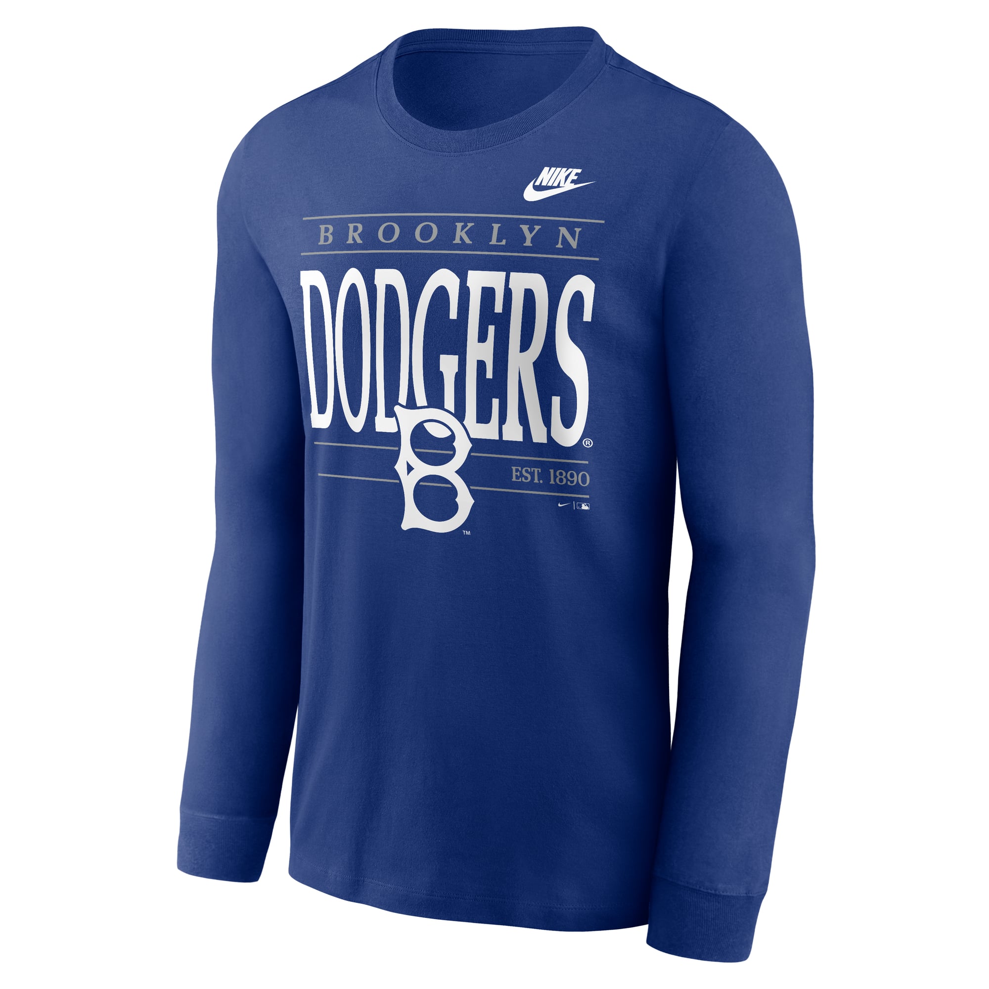 Men's Nike Royal Brooklyn Dodgers Cooperstown Graphic Long Sleeve T-Shirt