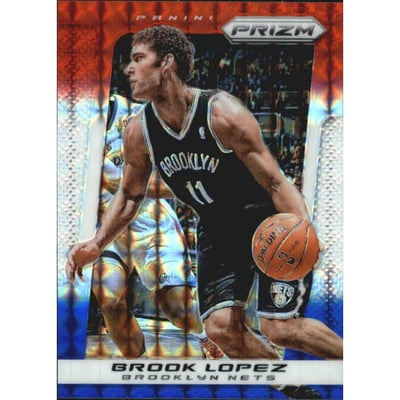 2013-14 Panini Prizm Prizms Red White and Blue Mosaic #160 Brook Lopez