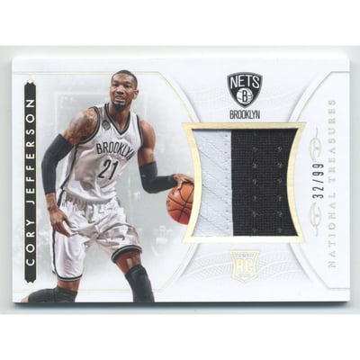 2014-15 Panini National Treasures NBA Rookie Materials #RMCJ Cory Jefferson/99