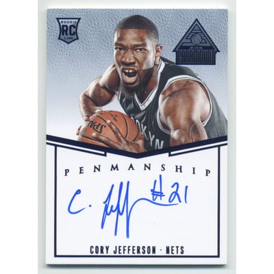 2014-15 Paramount Penmanship Rookie Autographs Blue #36 Cory Jefferson
