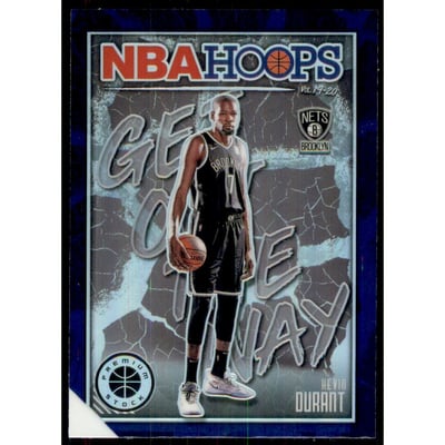 2019-20 Hoops Premium Stock Get Out the Way Purple #9 Kevin Durant