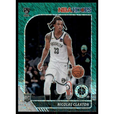 2019-20 Hoops Premium Stock Prizms Green Shimmer #241 Nicolas Claxton