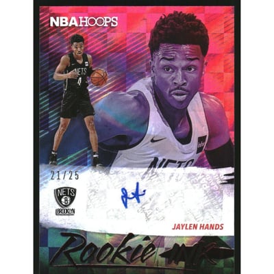 2019-20 Hoops Rookie Ink Red #43 Jaylen Hands