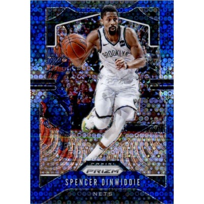 2019-20 Panini Prizm Prizms Fast Break Blue #48 Spencer Dinwiddie
