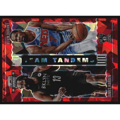 2020-21 Panini Contenders Optic Team Tandems Red Cracked Ice #3 James Harden/Kevin Durant