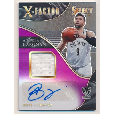 2020-21 Select X Factor Memorabilia Signatures Prizms Purple #11 Andrea Bargnani/99