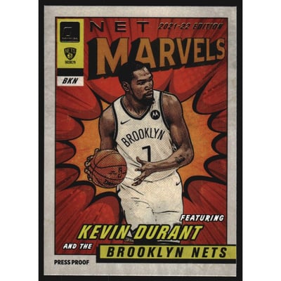 2021-22 Donruss Net Marvels Press Proof Black Letters #8 Kevin Durant