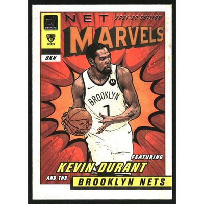 2021-22 Donruss Net Marvels Press Proof White Letters #8 Kevin Durant