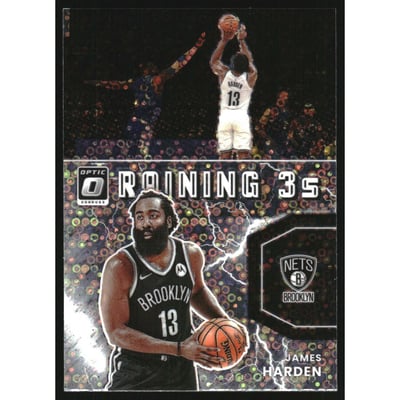 2021-22 Donruss Optic Raining 3s Holo Fast Break #5 James Harden
