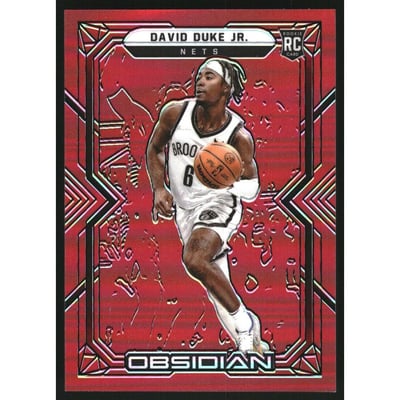 2021-22 Panini Obsidian Electric Etch Red Flood #200 David Duke Jr.