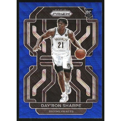 2021-22 Panini Prizm Prizms Blue Wave #281 Day'Ron Sharpe