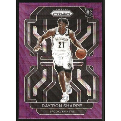 2021-22 Panini Prizm Prizms Purple Wave #281 Day'Ron Sharpe