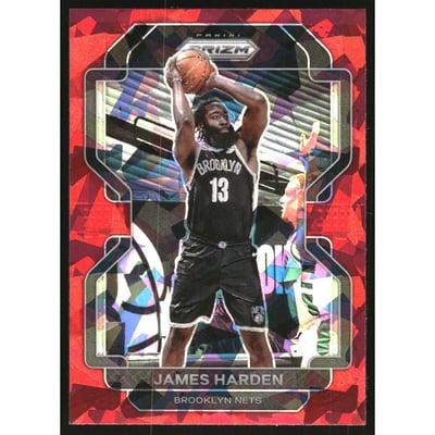 2021-22 Panini Prizm Prizms Red Ice #44 James Harden