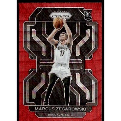 2021-22 Panini Prizm Prizms Ruby Wave #300 Marcus Zegarowski