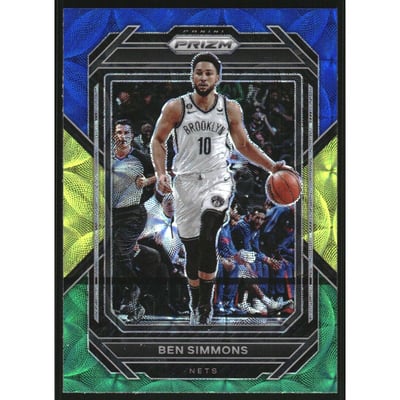 2022-23 Panini Prizm Prizms Choice Blue Yellow and Green #13 Ben Simmons