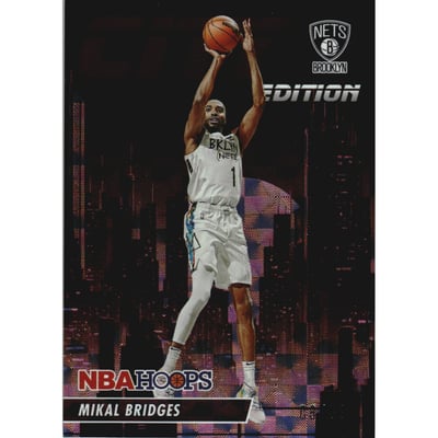 2023-24 Hoops City Edition Hyper Red #7 Mikal Bridges