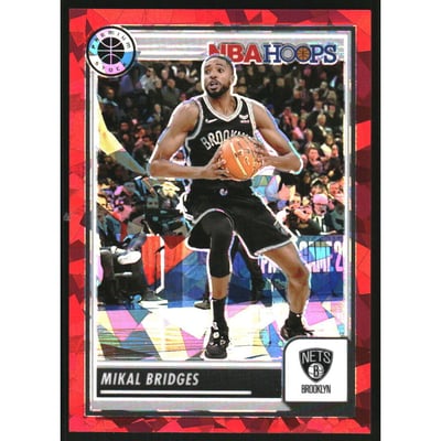 2023-24 Hoops Premium Stock Red Ice Prizm #180 Mikal Bridges