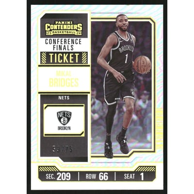 2023-24 Panini Contenders Conference Finals Ticket #50 Mikal Bridges