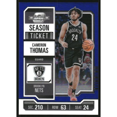2023-24 Panini Contenders Optic Blue #12 Cameron Thomas