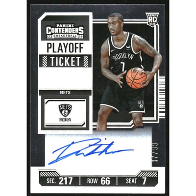 2023-24 Panini Contenders Playoff Ticket #1 Dariq Whitehead AU