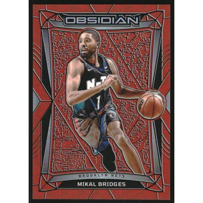 2023-24 Panini Obsidian Electric Etch Orange Flood #136 Mikal Bridges