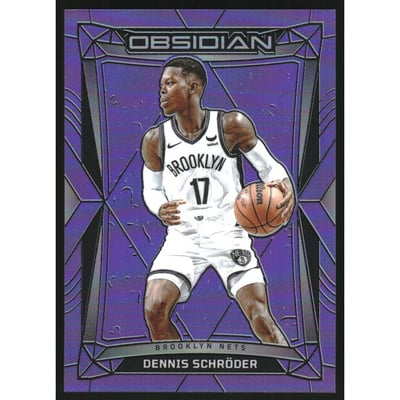 2023-24 Panini Obsidian Electric Etch Purple Flood #18 Dennis Schroder