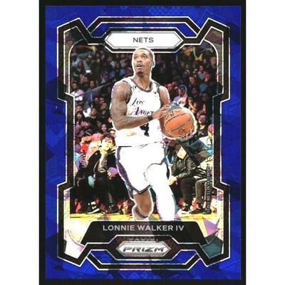 2023-24 Panini Prizm Prizms Blue Ice #231 Lonnie Walker IV