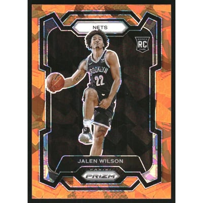 2023-24 Panini Prizm Prizms Orange Ice #128 Jalen Wilson