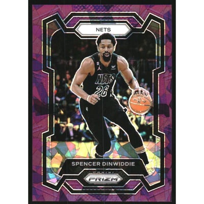 2023-24 Panini Prizm Prizms Purple Ice #84 Spencer Dinwiddie