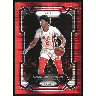 2023-24 Panini Prizm Prizms Red Seismic #222 Cameron Johnson