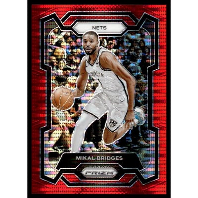 2023-24 Panini Prizm Prizms Red Seismic #46 Mikal Bridges