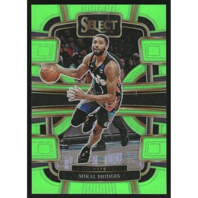 2023-24 Select Prizms Neon Green #34 Mikal Bridges