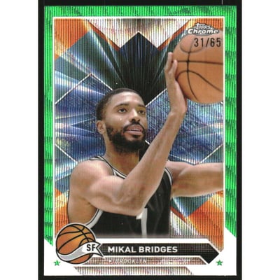 2023-24 Topps Chrome Green Wave Refractors #2 Mikal Bridges