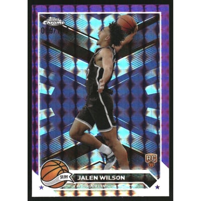 2023-24 Topps Chrome Purple Geometric Refractors #61 Jalen Wilson