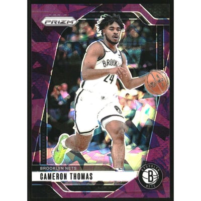 2024-25 Panini Prizm Prizms Purple Ice #91 Cameron Thomas