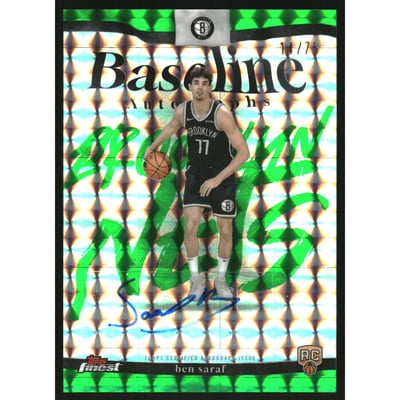 2025-26 Finest Baseline Autographs Green Geometric Refractors #BABS Ben Saraf