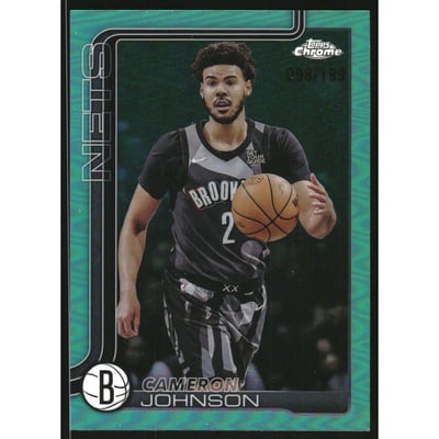 2025-26 Topps Chrome Aqua Refractors #84 Cameron Johnson