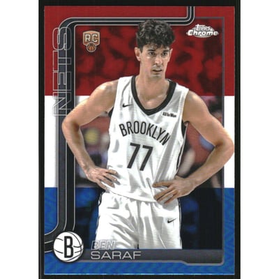 2025-26 Topps Chrome Red White and Blue Refractors #276 Ben Saraf