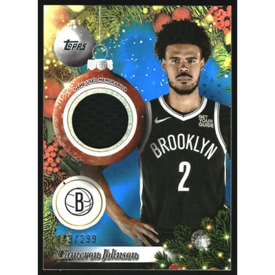 2025-26 Topps Holiday Relics Blue Metallic Glitter #PRCJ Cameron Johnson