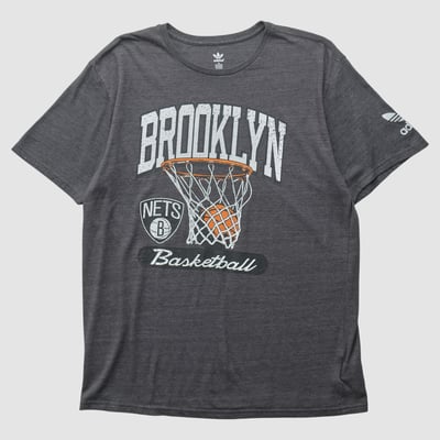 Brooklyn Nets Adidas 2010s T-shirt - Charcoal - L by Fanatics Real Vintage