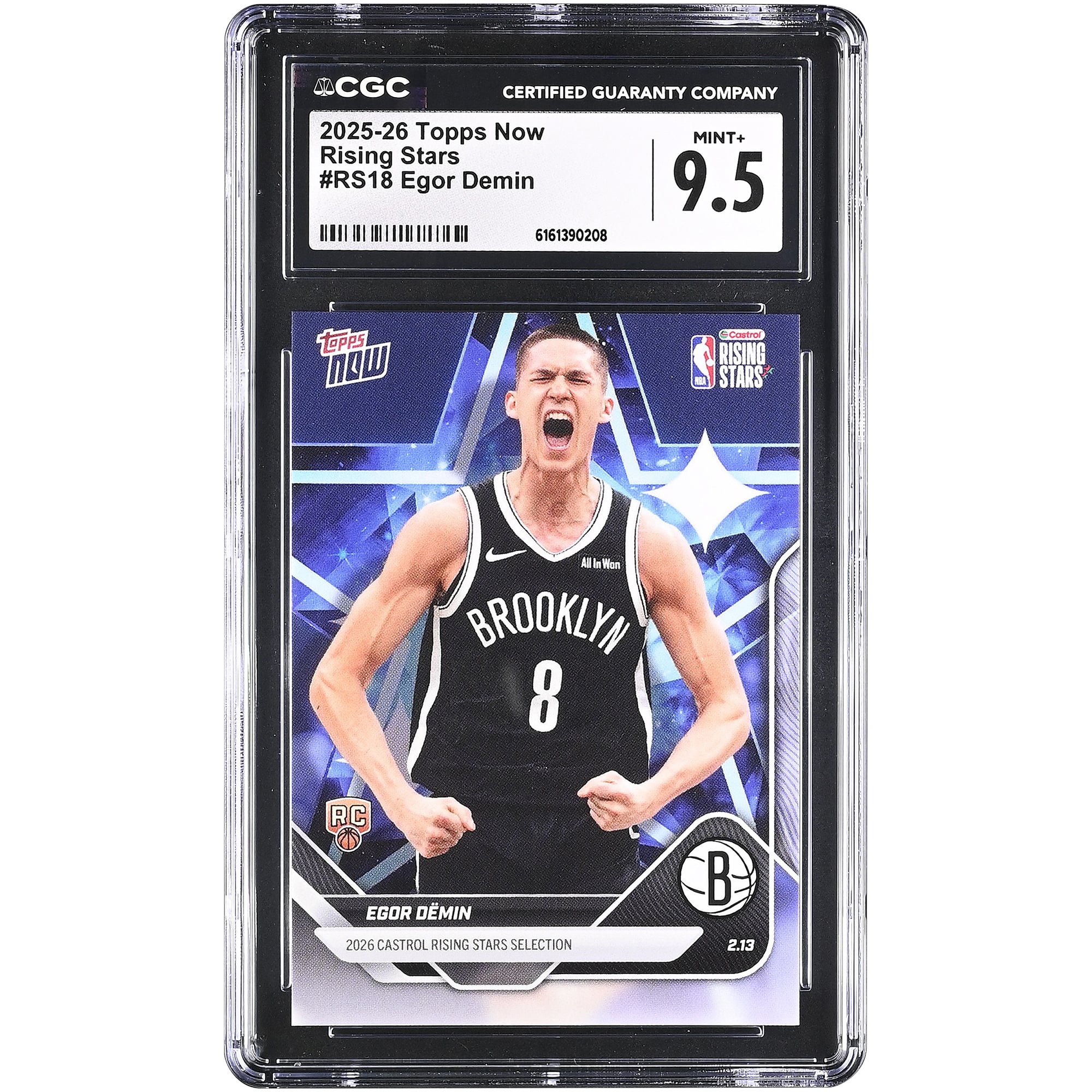 Egor Demin Brooklyn Nets 2025-26 Topps Now Rising Stars #RS18 CGC Authenticated Rookie Card