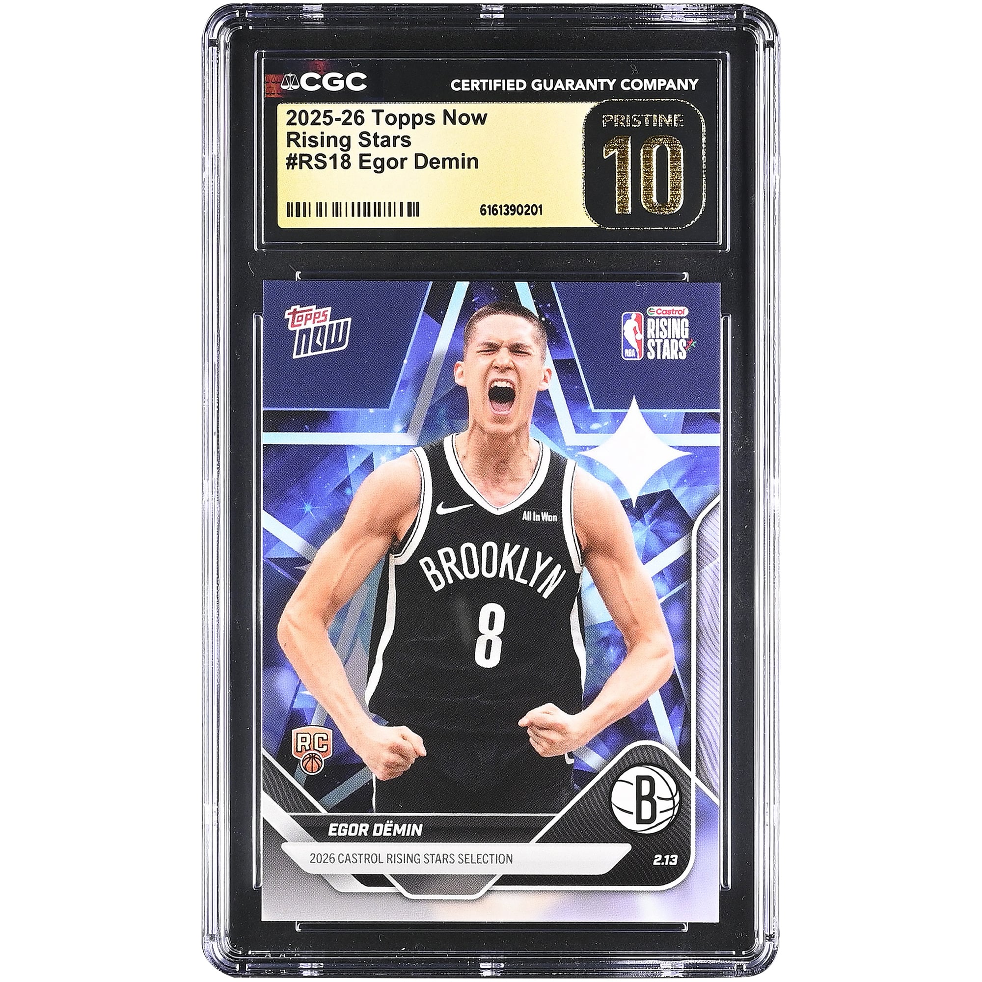 Egor Demin Brooklyn Nets 2025-26 Topps Now Rising Stars #RS18 CGC Authenticated PRISTINE 10 Rookie Card