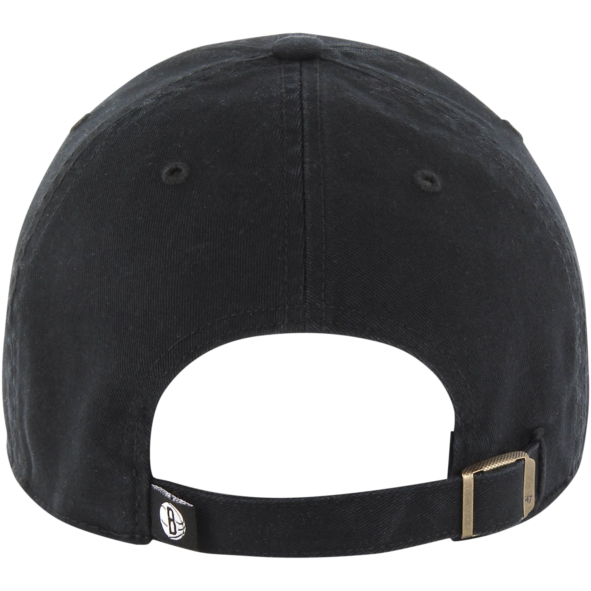 Men's '47 Black Brooklyn Nets Core Wordmark Clean Up Adjustable Hat