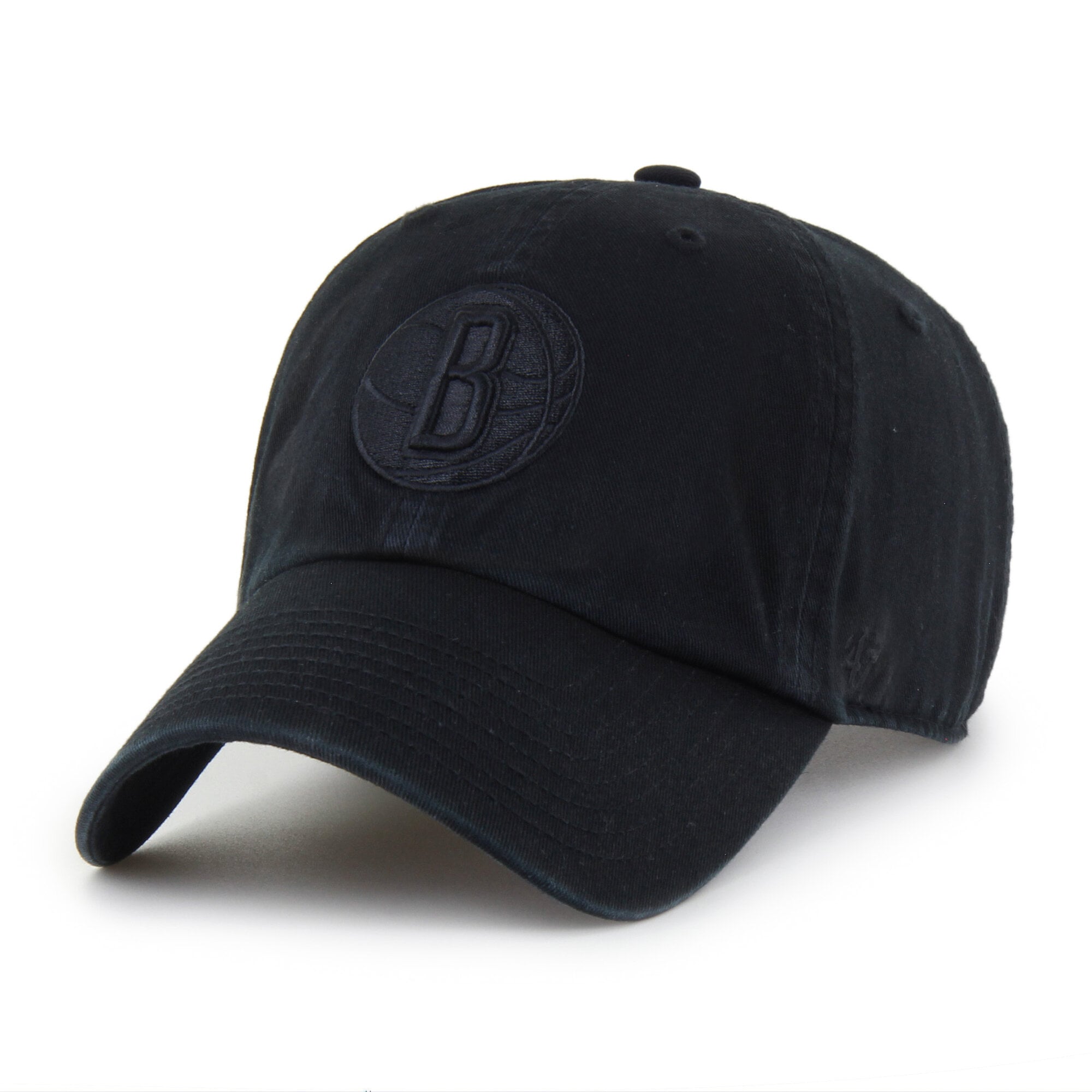 Men's Brooklyn Nets '47 Black on Black Clean Up Adjustable Hat