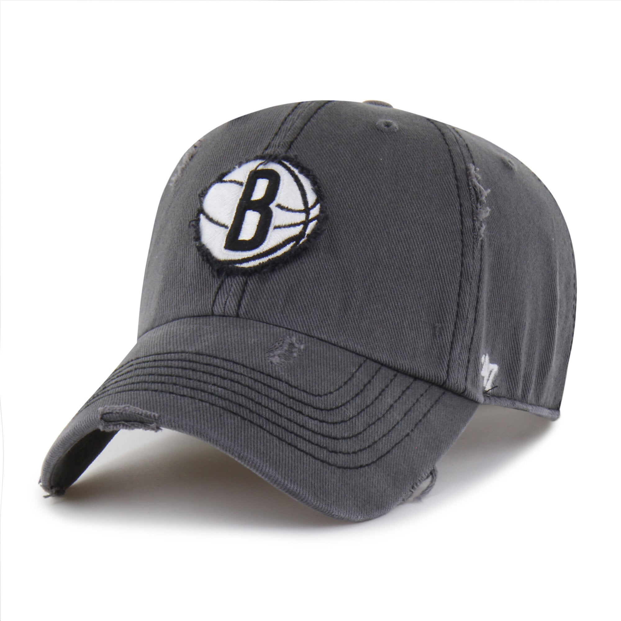 Men's Brooklyn Nets '47 Charcoal Weathered Clean Up Adjustable Hat