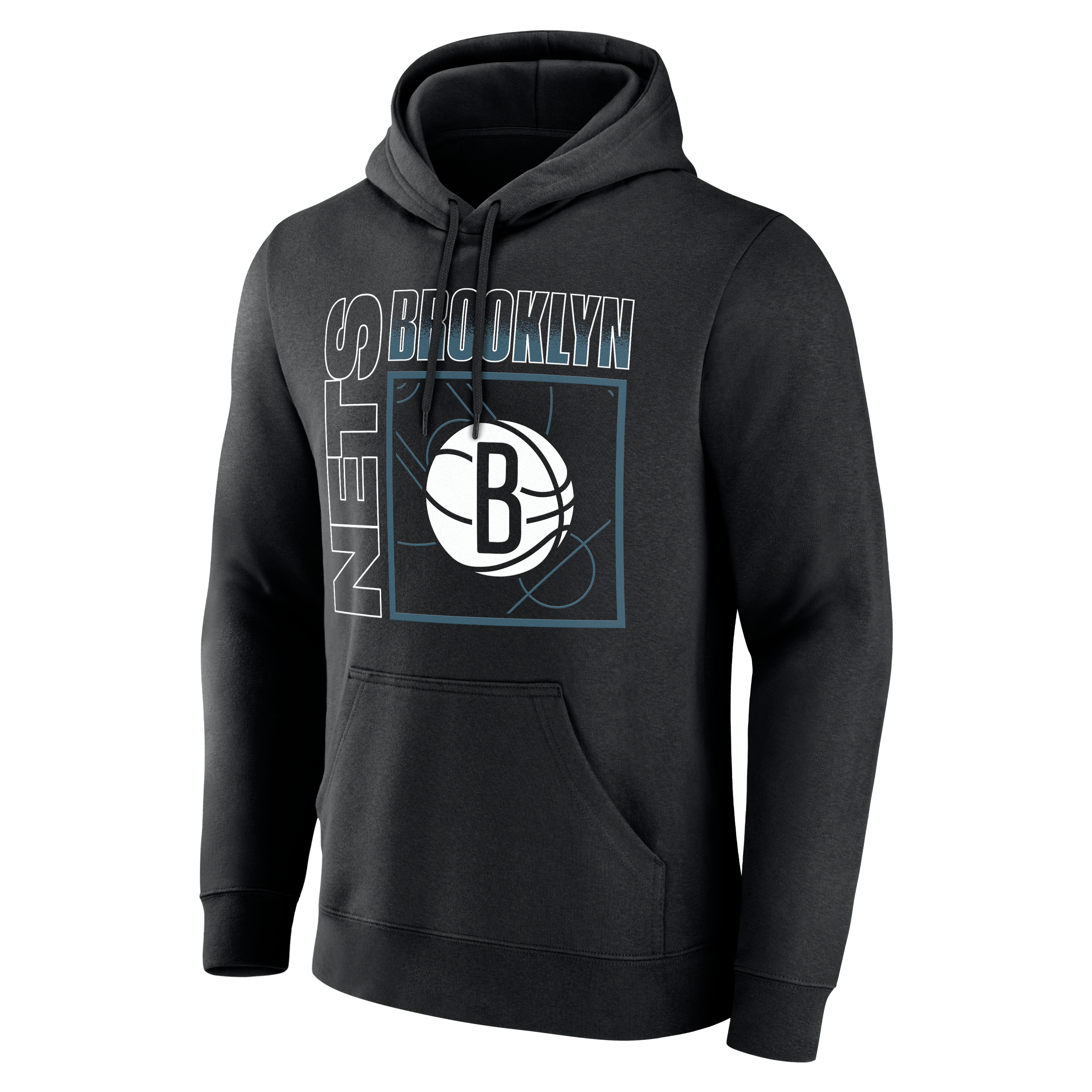 Sweat à capuche noir Brooklyn Nets Home Court Pop pour homme, personnalisé avec nom et numéro.