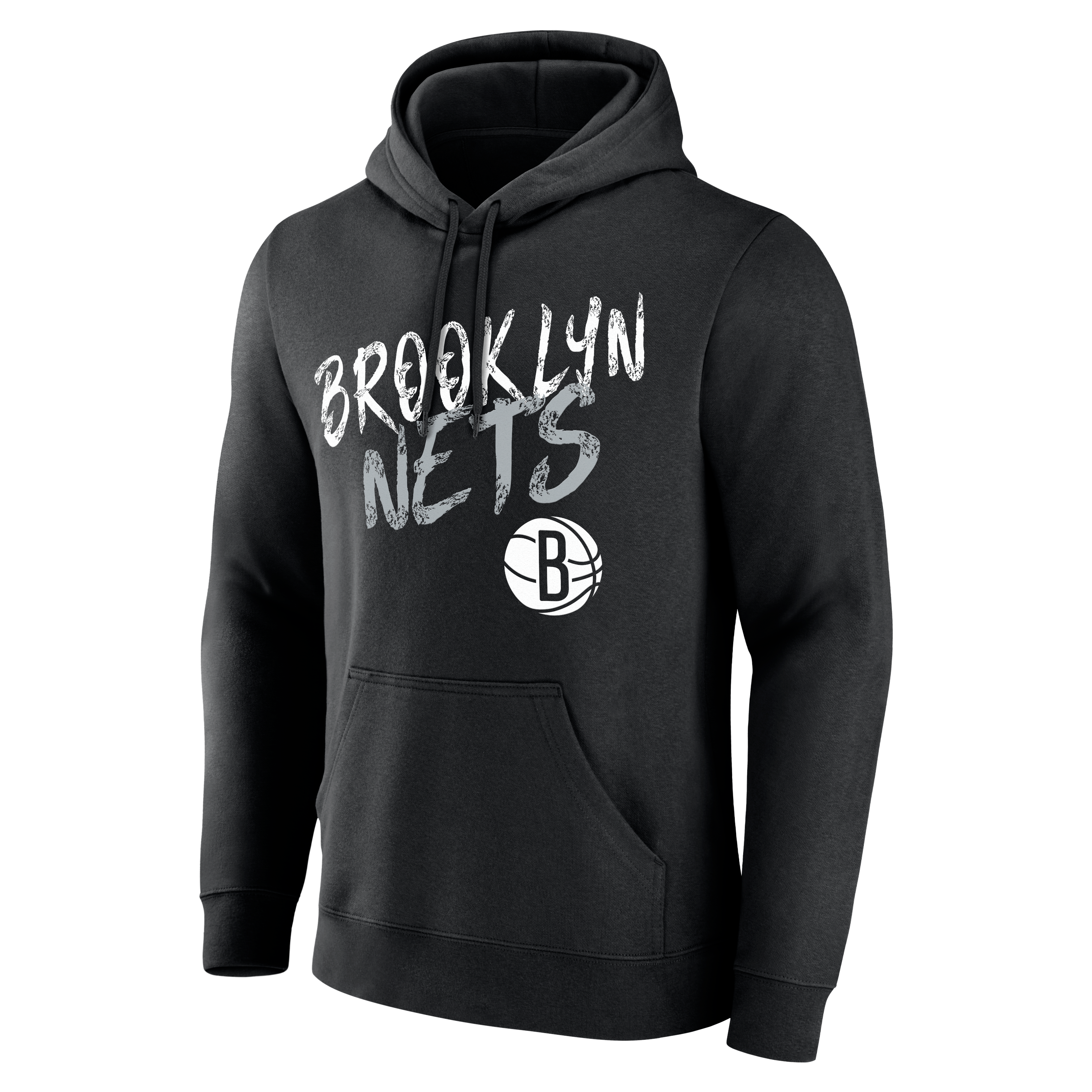 Sweat à capuche noir Brooklyn Nets Hustle pour homme, personnalisé avec nom et numéro.