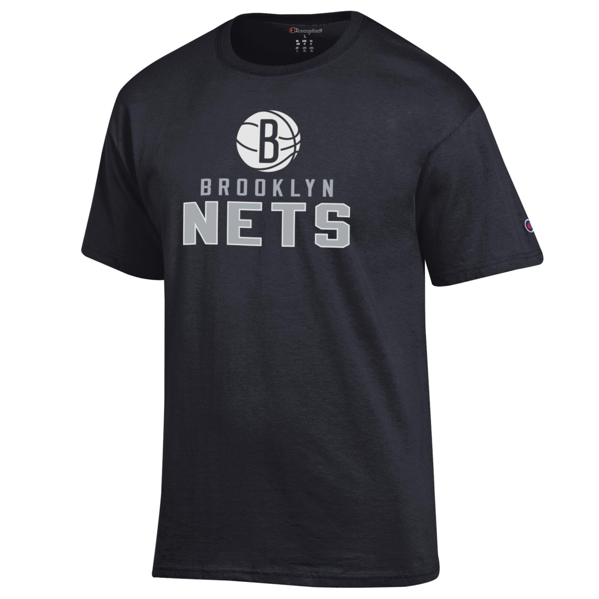 T-shirt en coton noir Champion Brooklyn Nets pour homme