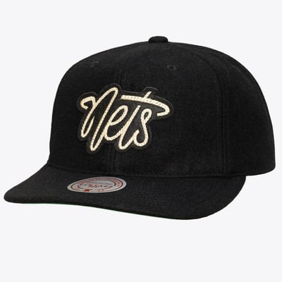 Brooklyn Nets Mitchell & Ness Hardwood Classics Retro Roots Vintage Adjustable Hat - Black
